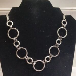 Premier Designs Silver Toned Metal Link Textured Chain Necklace